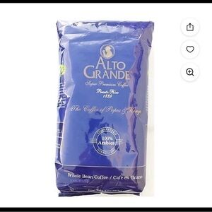 Alto Grande Premium Whole Bean Coffee, 100 Percent Puerto Rico Arabica 2lb